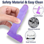 4 In Realistic Small Dildo,Beginner Anal Plug,Soft Anal Dildo With Curved Shaft And Balls,Adult Anal Sex Toy Women Men Couples.Experience Multi-Purpose Mini Style(Purple)