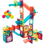 Magnetic Building Blocks Stem Educational Toys For Kids Ages 4-12, Ball Track And 3D Stacking Construction Set