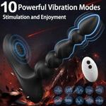 Vibrating Anal Beads Butt Plug With Remote Control, 10 Modes Silicone Prostate Massager Anal Vibrator, Waterproof Anal Toys For Men Women Couples, Beginner-Friendly Adult Sex Toys For G Spot Pleasure