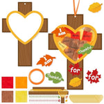 24 Pcs Fall Cross Suncatcher Craft Kit, Christian Thanksgiving Activity for Kids