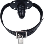 Lockable Dildo Mouth Gag,Sm Mouth Restraint With Lock Bondage,Adjustable Bondage Leather Gags Adult Sex Toy For Couple (Black,Short)