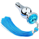 Stainless Steel Anal Plug Butt Plug Tassels Trainer Set With A Pair Of Nipple Clips Anal Massager Sex Toy For Men Women Unisex Gay(M,Yellow)