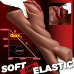 Realistic Pocket Pussy Male Masturbator, Thick Labia Pussy Masturbators Sex Toy With 5D Deep Vagina And Tight Anus, Lifelike Blowjob Male Stroker Adult Sex Toys For Men Masturbation (Brown)