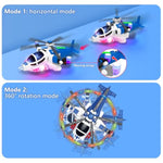 Helicopter Toy For Toddlers With Lights And Sounds, 360°Freedom And Operated Automatic Bump Autism Sensory Light Up Toys Airplane For Toddler Boy Toys 3 4 5 Year Old Up Boy Girl Birthday (Blue)