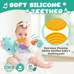 Baby Toys 0 To 12 Months, Musical Stuffed Animal Activity Soft Toys With Multi-Sensory Crinkle, Rattle And Textures, Infant Tummy Time Toys For Newborn Boys, Seahorse, Blue
