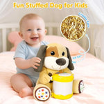 Stuffed Dog Musical Toys For Baby 6-12 Months+, Early Learning Light Up Music Drum, Perfect Christmas Birthday Gifts For Boy & Girl Age 1, 2 Years Old