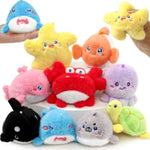 9Pcs Plush Ocean Stuffed Animals Keychain Under The Sea Party Favor Kids Bulk Toys Cute Fish Shark/Seal/Octopus Goodie Bag Stocking Stuffers Carnival Prize Boy Girl Christmas Birthday Gift