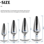 4 Pcs Metal Silvery Butt Plug Set With Anchor Jewelry Base Adult Sex Sm Toys Smooth Metal Anal Plug Kit For Couple(B)