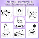 Bdsm Sex Swing Bondage Restraints Kit - 2 In 1 Door Sex Swings With Handcuffs Wrist & Thigh Slave, Sex Toys With Adjustable Straps Thigh Restraint Cuffs Neck To Leg, Adult Sex Toys For Couples, Black