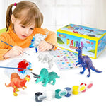 Dinosaur Painting Kit for Kids - 10 Figurines, Arts and Crafts Set for 5-8 Year Old Boys and Girls