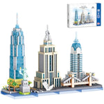 New York Skyline Micro Mini Blocks Building Set, The Statue Of Liberty,Empire State Architecture Building, Brooklyn Bridge, Gift For Kids And Adults (3262 Pieces)