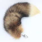 Sex Toys Anal Plug Real Fox Tail Fur And Stainless Steel Natural Color (Multi)