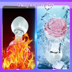 3 Piece Butt Plugs Small Medium Large Glass Rose Analplugs For Men Women Sm Masturbation Anal Training Pink Anal Dilator Adult Sex Toys