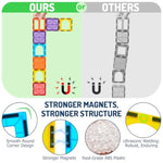 130 Pcs Magnetic Tiles,Magnetic Building Blocks With 2 Cars,Magnet Tiles 3D Clear Construction Stem Preschool Sensory Educational Toys Set For Kids Toddlers Boys 3 4 5 6 7 8 9+ Year Old