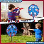 Spider Upgraded 2-In-1 Shooting Games Toys: Rotating Target, 2 Air Blasters & 24 Foam Balls, Bean Bag Toss Game For Kids, Indoor Outdoor Yard Party Games For Boys Girls 4 5 6 7 8 9 10+ Year Old Gift