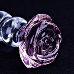 Samll Glass Anal Dildo, 4 Beads Glass Anal Beads Butt Plug With Rose Round Base, Crystal Anal Plug, Anal Trainer Adult Sex Toys, Men And Women Couple Beginner Masturbation Sex Toys