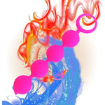 Silicone Anal Butt Beads Chain Plug, Four Ball Anal Chain Link With Safe O Pull Ring Anal Adult Sex Toy Anal Beads Chain Anal Dilator Silicone Flexible Anal Chain Butt Plug For Men Women(Rose Red)