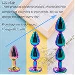 3 Piece Metal Anal Plug Sex Toys, Anal Bead Aluminum Butt Plug Set With Jeweled Base, Anal Beads Prostate Massage Sex Toys, Adult Toys For Adults Beginners To Advanced Male Female Toys Set