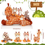 5 Pcs Operation Giraffe Stuffed Animals Set 18'' Large Mommy Giraffe Plush With 4 Cute Baby Zippered Tummy Softer For Kids Boy Girl Birthday Favor Party(Grovel)