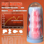Male Masturbator with Heating Base, TPE Pocket Pussy Male Sex Toy