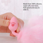 Bunny Tail Anal Butt Plug Anal Silicone Anal Plug Fluffy Rabbit Tail Sex Toys Cute Sexy Cosplay Adult Games For Men Or Women (Pink)