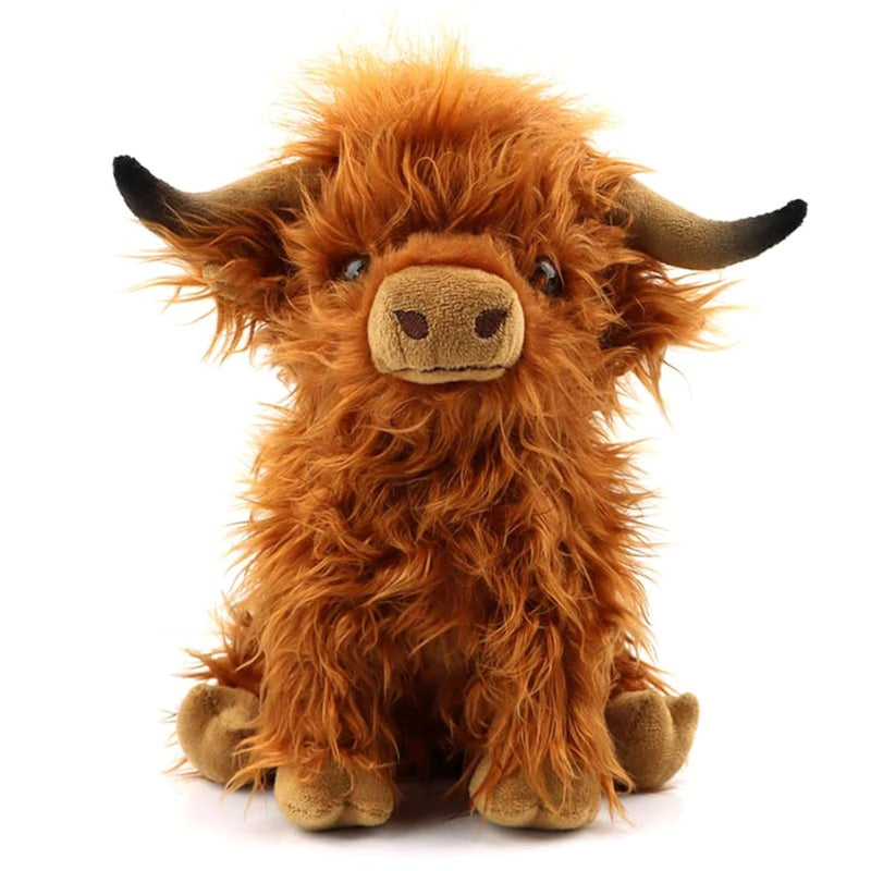 Highland Cow Stuffed Animals Plush Toy Fluffy Bull Animal Doll Soft Gift Fo