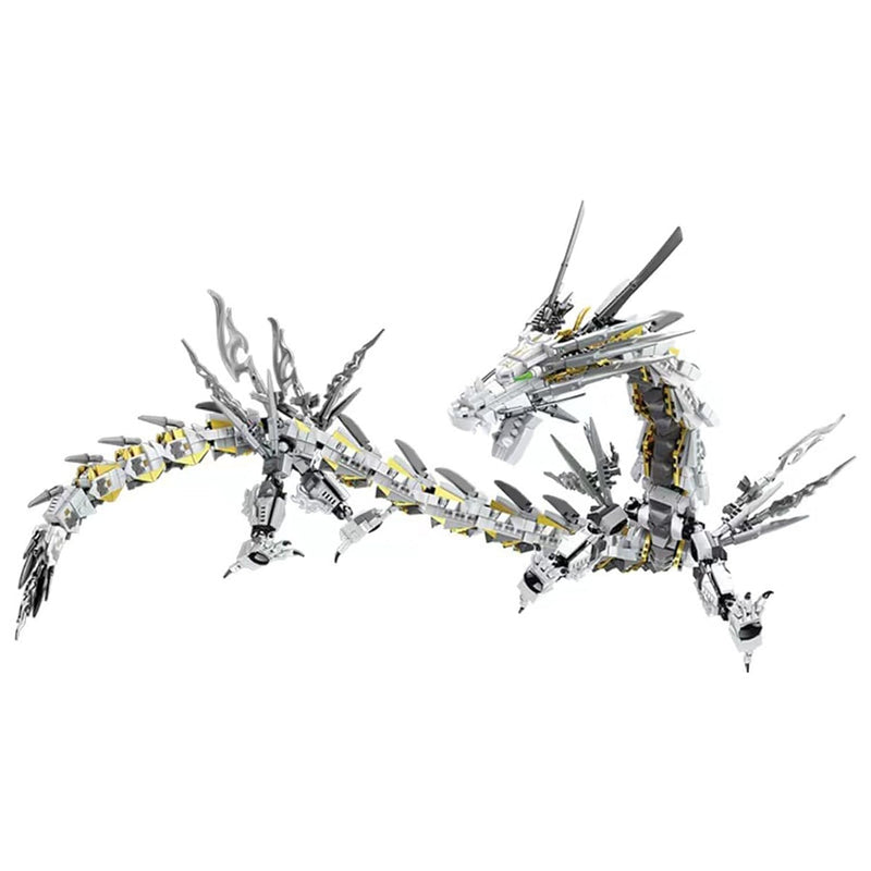 Dragon Series White Mechanical Hurricane Dragon Building Blocks Set (1485Pi