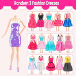 110 Pcs Doll Clothes And Accessories Dress Up Toys For Girls With Wedding Dresses, Casual Dresses, Casual Jumpsuit, Swimsuits Bikini, Glasses, Shoes, Hangers, Doll Clothes Toys For Girl Gift