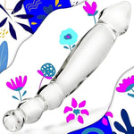 Glass Dildo Anal Beads Butt Plug 9.6 Inch Double Ended Dildo With 3 Beads & Tapered Head Prostate Massager Sex Toy For Men Women Masturbation