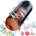 20 Sucking 20 Vibration 4 Lang Voices Brown Automatic Male Masturbator Sex Toys Penis Pump For Men Upgraded Blowjob Toy Hands Free Pocket Pussy Male Stroker Adult Male Sex Toys 3D Realistic Textured