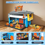 Race Tracks For Kids Ages 3-5, Racing Car Toys Set With Foldable 2 Layer Track And 6 Alloy Race Cars For Toddlers Boys, Best Birthday Xmas Gifts For Kids Age 3 4 5 6+ Years Old (Blue)