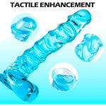8.46 Inch Realistic Anal Dildo Blue Dildo With Suction Cup For Hands-Free, Realistic Dildos Sex Toy For Men Women Couples And Anal Play, Sex Toys4Couples Men & Women