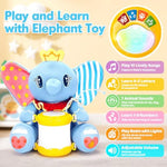 Baby Toys 6-12 Months, Elephant Musical Plush With Lights, Abcs, Animal Sounds, Numbers, Infant Early Learning Toy,Christmas Birthday Gifts For 6+ Month Boys &Girls