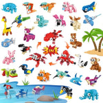 24 Pack Mini Animals Building Block Toy Stocking Stuffers Classroom Prizes Goodie Bags Fillers Building Set, Birthday Gifts Party Favors For Boys Girls Ages 6 8 10 12