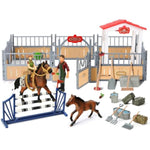 Horse Stable Playset, Horse Toys Set For Girls And Boys With Rider, Farm Animal Figurines Barn Toys, Pretend Play For Kids 3-5 6 7 8-10 Birthday Gifts