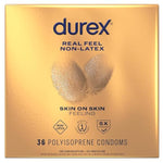 Durex Condoms for Sex, Non Latex Avanti Bare Real Feel Lubricated, Regular Fit for Men with Natural on Skin Feeling, FSA and HSA Eligible (Packaging May Vary),36 Count