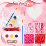 30 Sets Valentine’s Day DIY Heart Painting Kit with Paints, Brushes & Gift Bags
