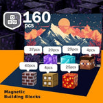 Magnetic Blocks 160Pcs - Sword Theme Construction Cubes, Stem Preschool Kit, Safe Abs No-Odor, Cpc Astm Certified, Travel-Ready Ages 3–12, Perfect For Birthday