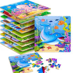 Puzzles For Kids Ages 4-6, 10 Pack Of 20 Piece Wooden Jigsaw Puzzles For Toddlers Ages 3-5 Jigsaw Puzzle For Toddler Children Learning Educational Puzzles Toys For Boys And Girls.