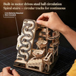 3D Wooden Puzzle for Adults, Electric Rolling Ball Maze & Mechanical Building Kit