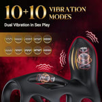 Vibrating Cock Ring Sex Toys for Men - Penis Sleeve with 10 Vibration Modes, Penis Vibrator Extender Dual Motor Testicles G Spot Stimulation, Male Erection Ring Adult Toys Male Couples Pleasure