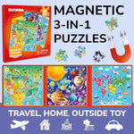Magnetic Puzzles For Kids Ages 4-6 - 36 Pieces Sudoku Toddler Puzzles Ages 2-4 - Travel Games For Kids Ages 3-5 - Usa Space World Toddler Travel Toys - Car Airplane Road Trip Games