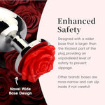 Luxury Metal Anal Plug - Elegant Waterdrop Shape With Intricate Rose Petal Base. Body Safe, Durable & Hygienic Design Sex Toy For Intimate Exploration