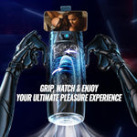 Male Masturbator Sex Toys For Men - Adult Toy 7 Thrusting & Rotating Modes With Handle, Phone Holder, And Suction Base, Automatic Penis Pump App Control Male Stroker, Hands-Free Lcd Display