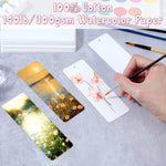 50 Pcs Blank Watercolor Paper Bookmarks, 5.9 x 1.96 Inch for DIY Art Projects