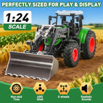 Farm Tractor Toys For Kids 3-5, 1/24 Scale Farm Monster Trucks Toy 8 Wheels Kids Truck Tractor For Boys 3, 4, 5, 6, 7 Year Old Christmas, Birthday Gifts For Kid