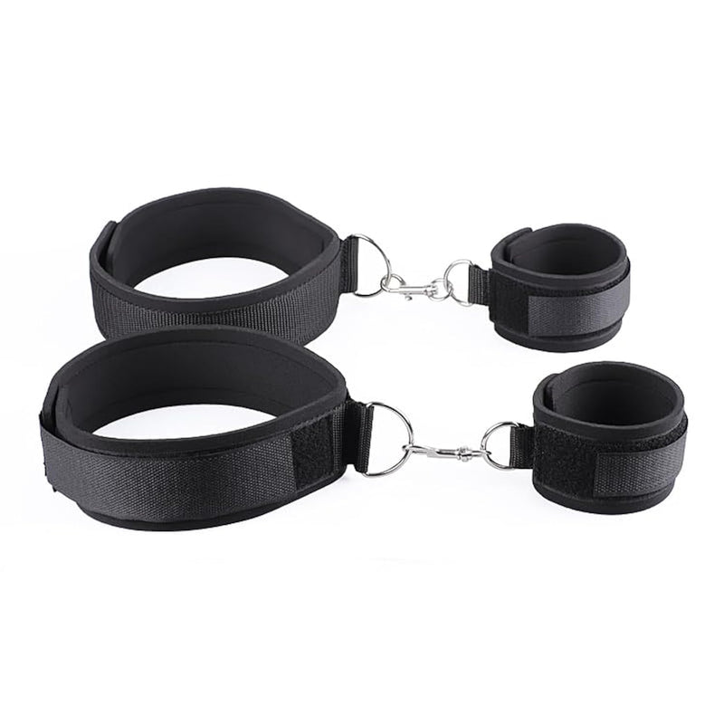 Bdsm Sex Bondage Wrist & Thigh Cuffs Restraints Set, Adjustable Leg Straps Sex Restraints Handcuffs For Fetish Bondage Adventures, Adult Sex Toys For Women, Couples Roleplay Game (A)