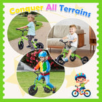 3 In 1 Toddler Tricycles For 2-5 Years Old Boys And Girls With Adjustable Seat Detachable Pedal And Bell, Foldable Baby Balance Bike Riding Toys For Kids, Child Birthday Gift Green