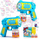 Toys For 3+ Year Old Boys Girls: 2 Pack Bubble Gun Machine With Bubble Solution, Kids Toys For Ages 3-5 4-6 5-7, Outdoor Outside Toy For Kids Ages 4-8, Gifts For 3 4 5 6 7 8 Year Old Boys Birthday