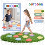 10Pcs Stepping Stones For Kids – Non-Slip Balance Stones, Toddler Sensory Toys, Indoor & Outdoor Obstacle Course, Promotes Balance & Coordination, Kids Activity Toys, Ages 3+
